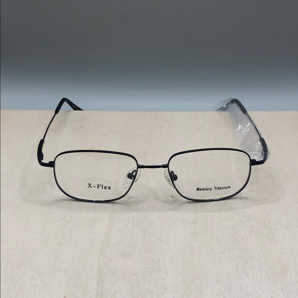 X-flex memory titanium MT950 Full Rim Square Eyeglasses Black 52-18-140 Unisex